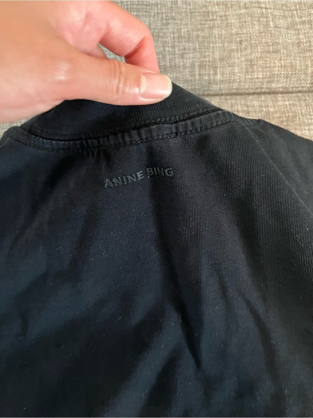 Anine Bing Black Myers Cropped Tee - Picture 5 of 8
